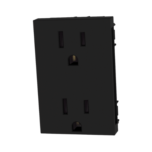 QUINZIÑO GO TOMACORRIENTE DÚPLEX 2P+T 3 MÓDULOS NEGRO MATE (JB4188QS)(E)