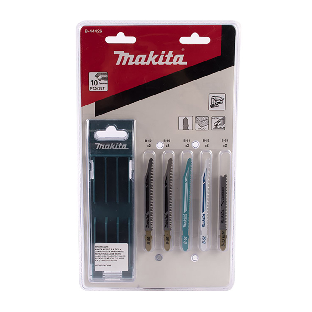 JUEGO MAKITA DE SEGUETAS MULTIPROPÓSITO C/10PZ (B-44426)(H)