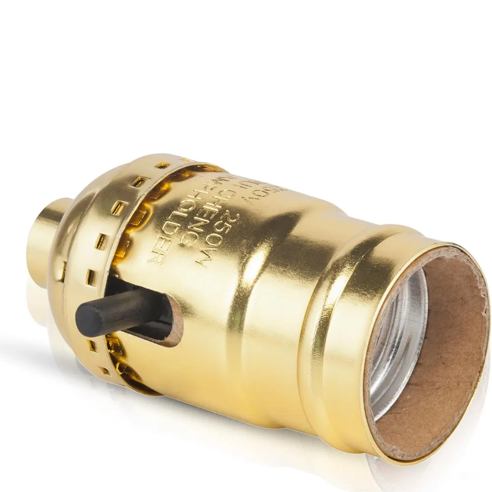 IUSA PORTALÁMPARA LATONADO C/INTERRUPTOR DE BARRA (616053)(E)