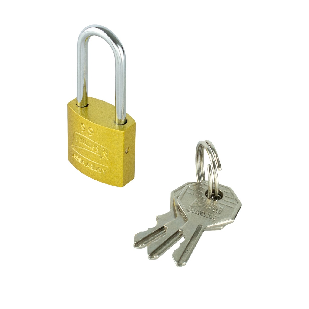 CANDADO PHILLIPS 99 HIERRO GANCHO LARGO GEMELO DORADO BLISTER (MX7170)(H)