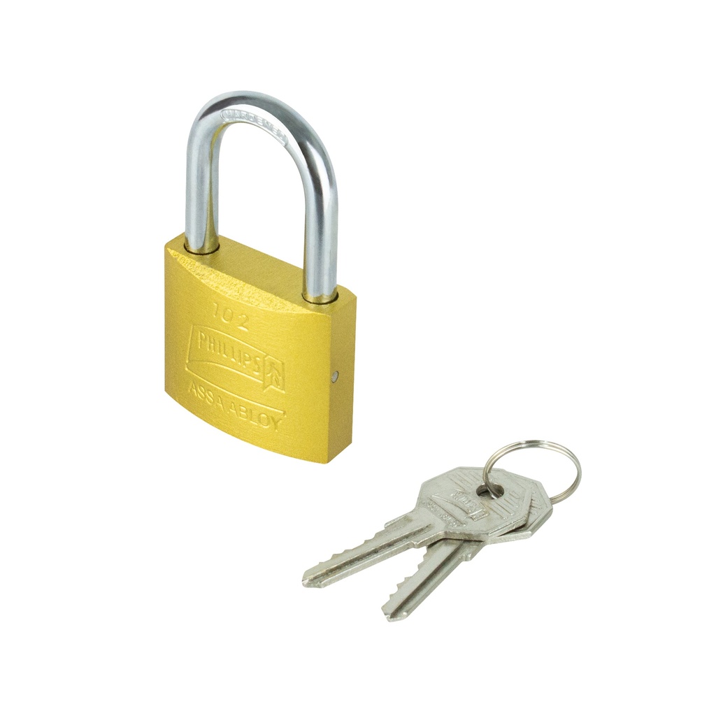 CANDADO PHILLIPS 102 HIERRO GANCHO LARGO DORADO BLISTER (MX7178)(H)