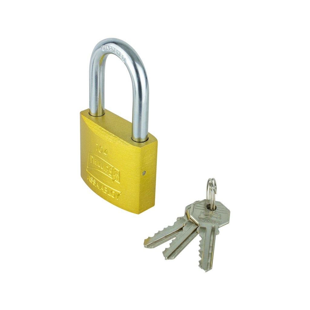 CANDADO PHILLIPS 104 HIERRO GANCHO LARGO DORADO BLISTER (MX7190)(H)