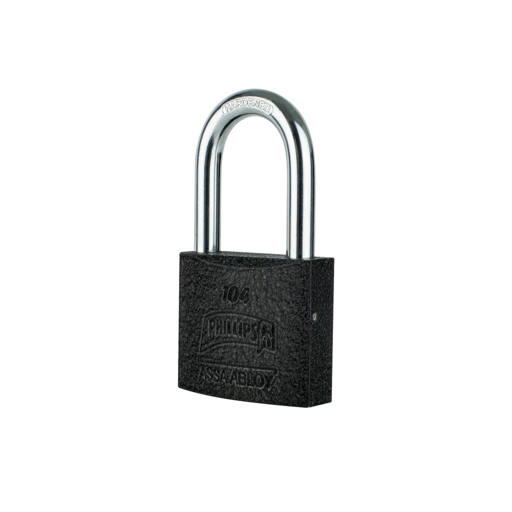 CANDADO PHILLIPS 104 HIERRO GANCHO LARGO NEGRO BLISTER (MX7191)(H)