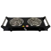 IUSA PARRILLA ELÉCTRICA NEGRA C/2 QUEMADORES EN ESPIRAL (620085)(E)