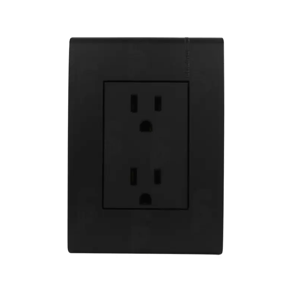 BTICINO MODUS PRO PLACA C/TOMACORRIENTE DUPLEX 2P+T NEGRO MATE (E6028NPTLNS)
