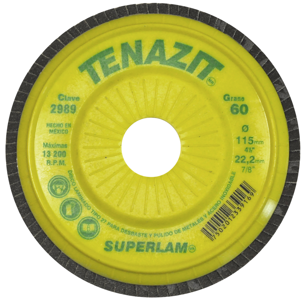 DISCO LAMINADO AUSTROMEX SUPERLAM 4-1/2" S/ROSCA GRANO 60 (2989)(H)