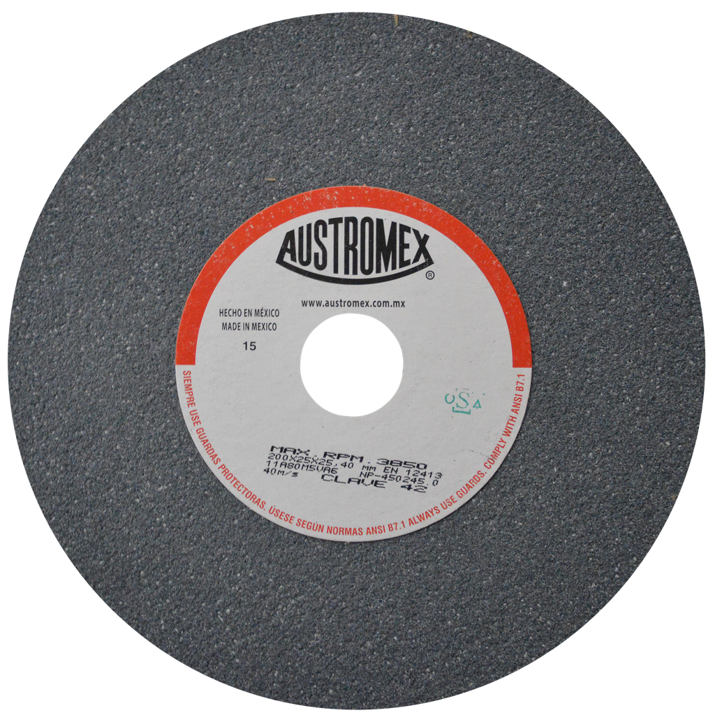 RUEDA USO GENERAL AUSTROMEX 8" X 1 X 1 GRANO 80 (42)
