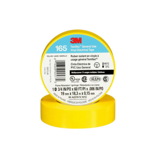 [3MCTE1918AM] 3M CINTA AISLANTE TEMFLEX AMARILLA 19MM X 18M (165)(E)