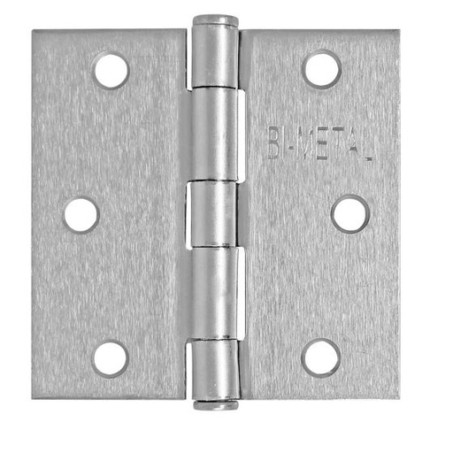 [TOTBM78NS3X3] BISAGRA BI-METAL 3"X3" NÍQUEL SATINADO C/10PZ (BM182US15)(H)