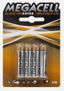[GVN6LR03] BLISTER C/4 PILAS ALCALINAS MEGACELL "AAA" (H)