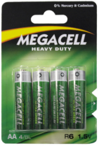 [GVN2R6] BLISTER C/4 PILAS ZINC CARBÓN MEGACELL "AA" (H)