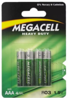 [GVN1R03] BLISTER C/4 PILAS ZINC CARBÓN MEGACELL "AAA" (H)