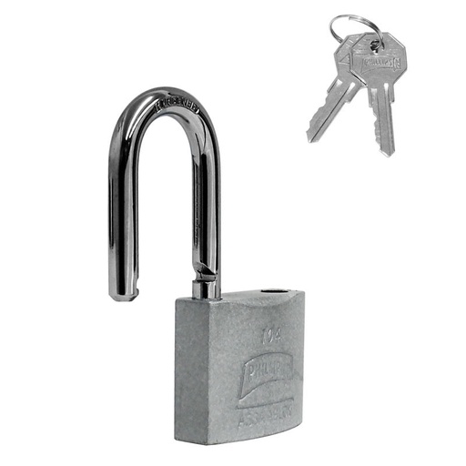 [PHCA104GL] CANDADO PHILLIPS 104 GANCHO LARGO HIERRO (MX3407)(H)