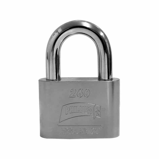 [PHCA260ESGC] CANDADO ACERO PHILLIPS 260 GANCHO CORTO BLISTER (MX2780)(H)