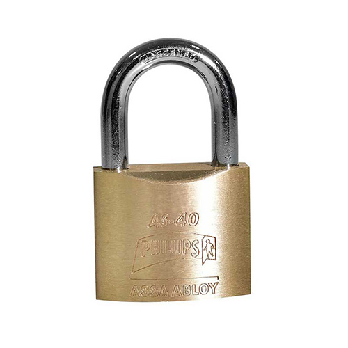 [PHCAAS040] CANDADO PHILLIPS AS-40 LLAVE-PUNTOS LATÓN MACIZO (MX1262)(H)