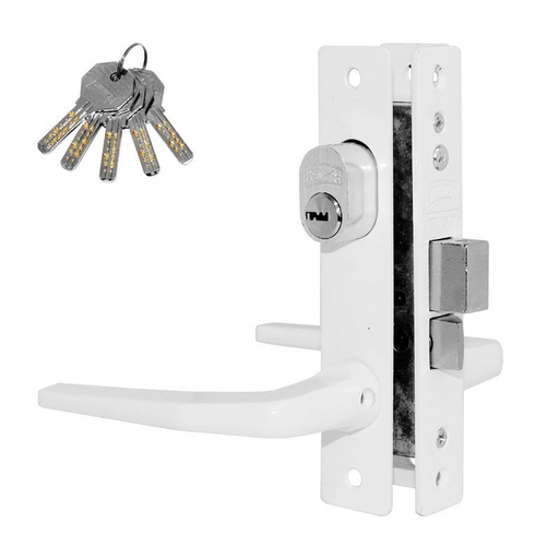 [PHCE549MCABL] CERRADURA PHILLIPS 549 MARIPOSA-CILINDRO BLANCO P/ALUMINIO (MX3435)(H)