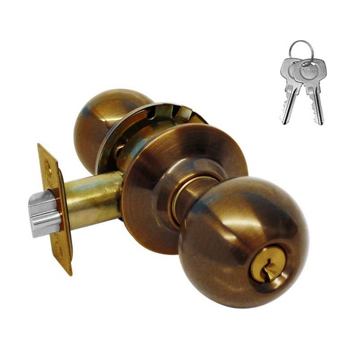 [YACEPLY52PDLA5] CERRADURA YALE PLYMOUTH RECÁMARA LATÓN ANTIGUO (MX87494)