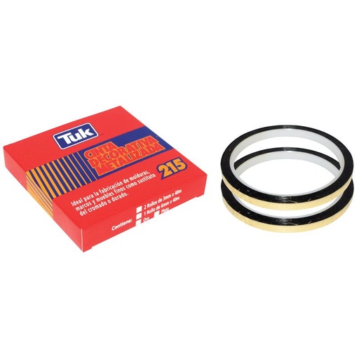 [TKCFP3X40] CINTA TUK FILO PLATEADO 3MM x 40M C/2PZ (546504) (H)