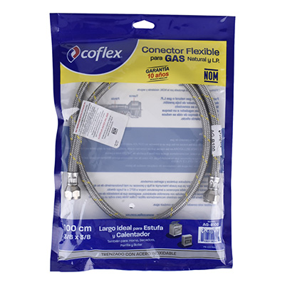 [CX-GAB100] COFLEX MANGUERA ACERO P/GAS 3/8FLARE x 3/8FLARE 1M (AG-B100)