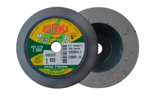 [AU258CSP0553] COPA ABRASIVA SHELLAC AUSTROMEX 5" P/PULIR PIEDRA GRANO 280 P/BOSCH (553)(H)