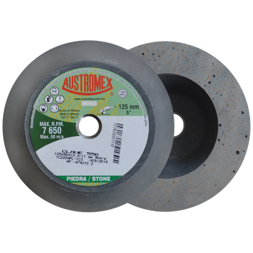[AU255CSP0550] COPA ABRASIVA SHELLAC AUSTROMEX 5" P/PULIR PIEDRA GRANO 220 P/B&D (550)(H)