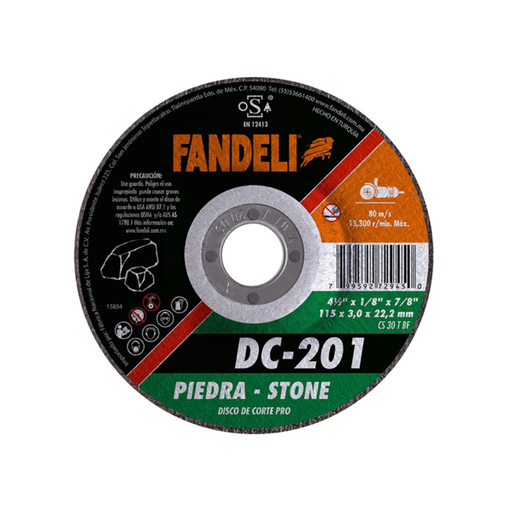 [FADCORT72945] DISCO CAZUELA FANDELI CORTE ESTÁNDAR P/PIEDRA 4-1/2" (72945)(H)