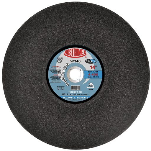 [AU125DINX0746] DISCO AUSTROMEX ESTACIONARIO P/CORTE INOXIDABLE 14" (746)(H)