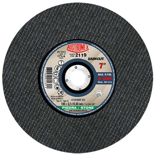 [AU144DCP2119] DISCO PLANO AUSTROMEX P/CORTE PIEDRA 7" (2119)(H)