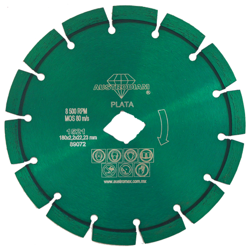 [AU524DDG1521] DISCO DIAMANTE AUSTROMEX RIN SEGMENTADO P/GRANITO 7" PLATA (1521)(H)