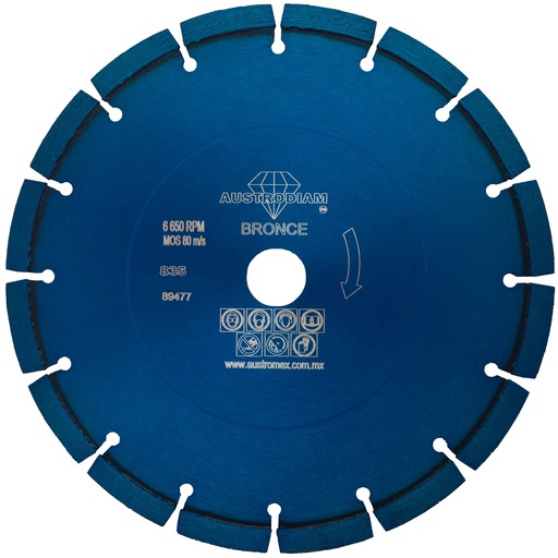 [AU493DDD0835] DISCO DIAMANTE AUSTROMEX RIN SEGMENTADO USO GENERAL 9" BRONCE (835)(H)