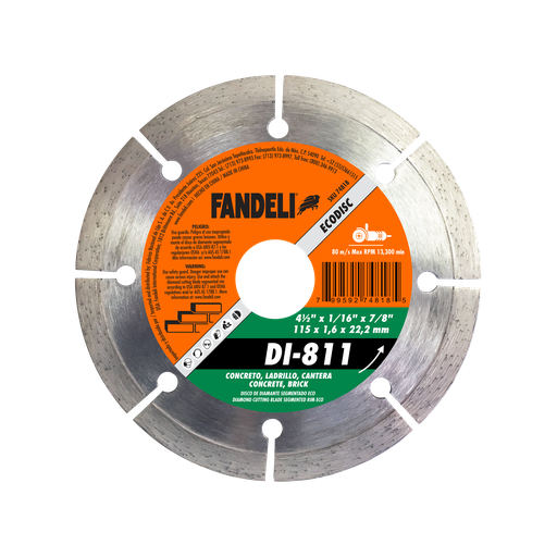 [FADCORT74818] DISCO DIAMANTE FANDELI RIN SEGMENTADO 4-1/2" (74818)(H)