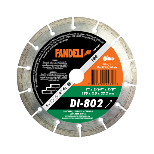 [FADCORT72959] DISCO DIAMANTE FANDELI RIN SEGMENTADO 7" (72959)(H)