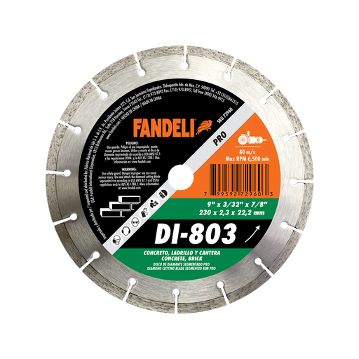 [FADCORT72960] DISCO DIAMANTE FANDELI SEGMENTADO 9" (72960)(H)