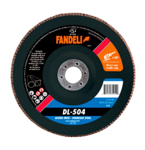 [FADCORT72955] DISCO LAMINADO FANDELI P/ACERO INOXIDABLE 7" GRANO 40 (72955)(73737)(H)