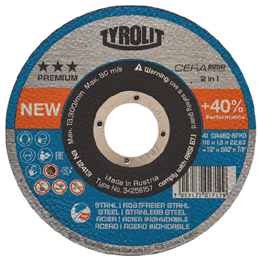 [AU604DC4253] DISCO PLANO AUSTROMEX P/CORTE METAL-INOXIDABLE 4-1/2" (4253)(H)