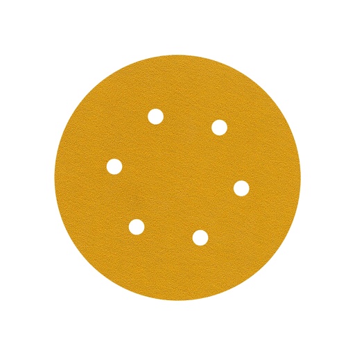 [FADVSP19753] DISCO C/VELCRO 6" FANDELI A080 C/6 PERFORACIONES GRANO 400 AMARILLO (19753)(H)