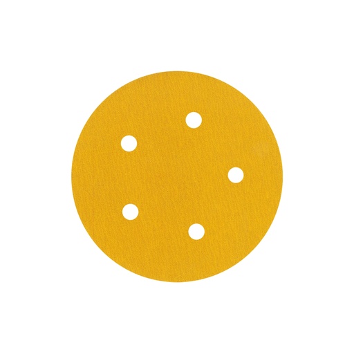 [FADVSP19756] DISCO C/VELCRO 5" FANDELI A080 C/5 PERFORACIONES GRANO 600 AMARILLO (19756)