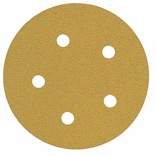 [FADVCP080E80] DISCO C/VELCRO 5" FANDELI E080 C/5 PERFORACIONES GRANO 60 AMARILLO (04102)(80080)(H) 