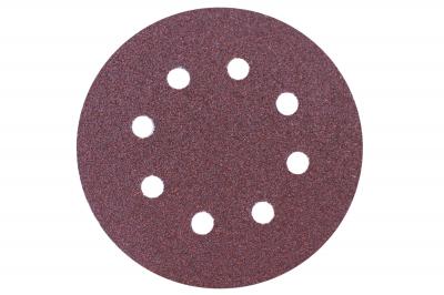 [FADVCP120P] DISCO C/VELCRO 5" FANDELI E088 C/8 PERFORACIONES GRANO 120 ROJO (03452)(H)