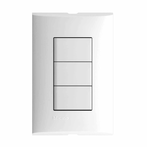[BTZA513] BTICINO PLACA FORZA C/3 INTERRUPTORES SENCILLOS BLANCO (FZA513) (E)