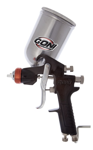 [GOPI302] GONI PISTOLA GRAVEDAD C/VASO GIRATORIO ALUMINIO 400ML BOQUILLA 1.5MM (302)