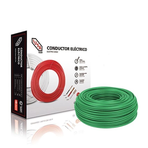 [IUCTHW08V] IUSA CABLE THW #8 VERDE CAJA 100M (399353)