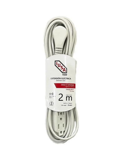 [IUE1619338] IUSA EXTENSIÓN DOMÉSTICA POLARIZADA BLANCA CLAVIJA 90° 2M (619338)(E)