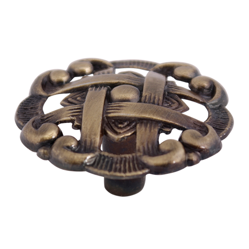 [HANJB3887] JALADERA HANDY BOTÓN TRADICIONAL LATÓN ANTIGUO 36MM X 21MM C/TORNILLO (3887)(E)