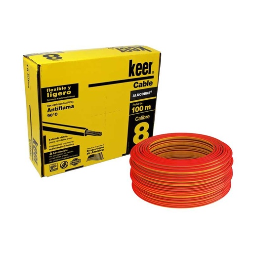 [ESLECTH340726] KEER CABLE THW 8 ROJO 100M (4072)