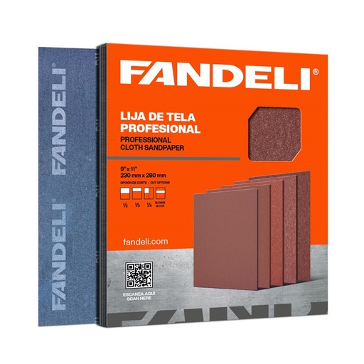 [FALO100] PAQUETE C/50 PIEZAS LIJA FANDELI OXALUM ROJA J-86 GRANO 100 (00074)
