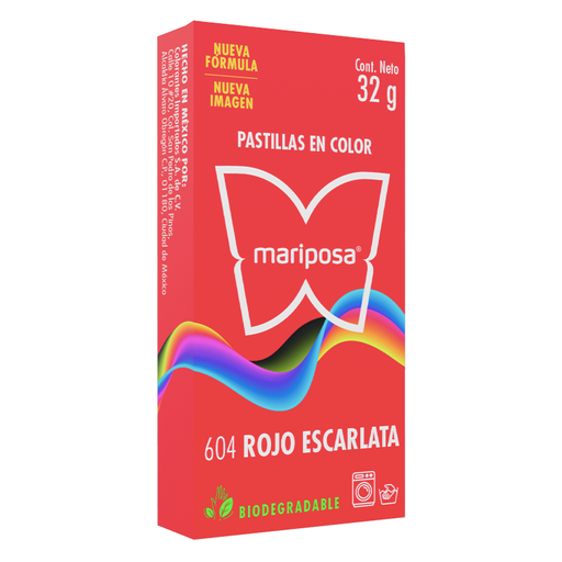 [MC604] MARIPOSA PASTILLA 604 ROJO ESCARLATA 32GR (H)