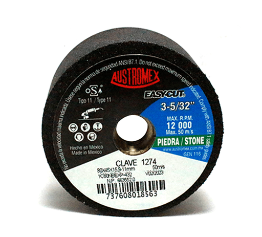 [AU238NCP1274] MINICOPA ABRASIVA AUSTROMEX P/PIEDRA 80MM P/B&D GRANO 80 (1274)(H)
