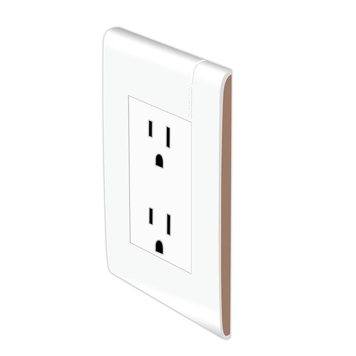 [BTMPCME6028] MPRO BTICINO TOMACORRIENTE DUPLEX 2P + T C/PLACA MOKA (E6028NMKPTL)