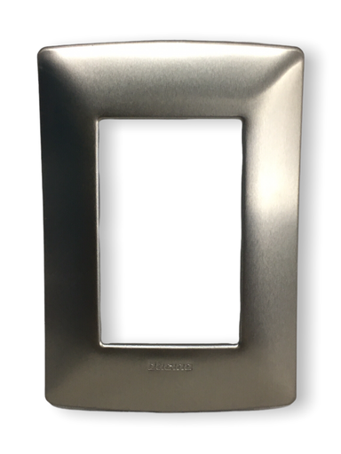 [BTQZ4803MATC3] BTICINO MX PLACA ALUMINIO 3 VENTANAS CHASIS PERLA (QZ4803M3ATC) (E)